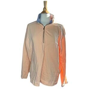 Scandina Woods Coral Orange Pullover Quarter Zip Peachy Office Holiday Comfy